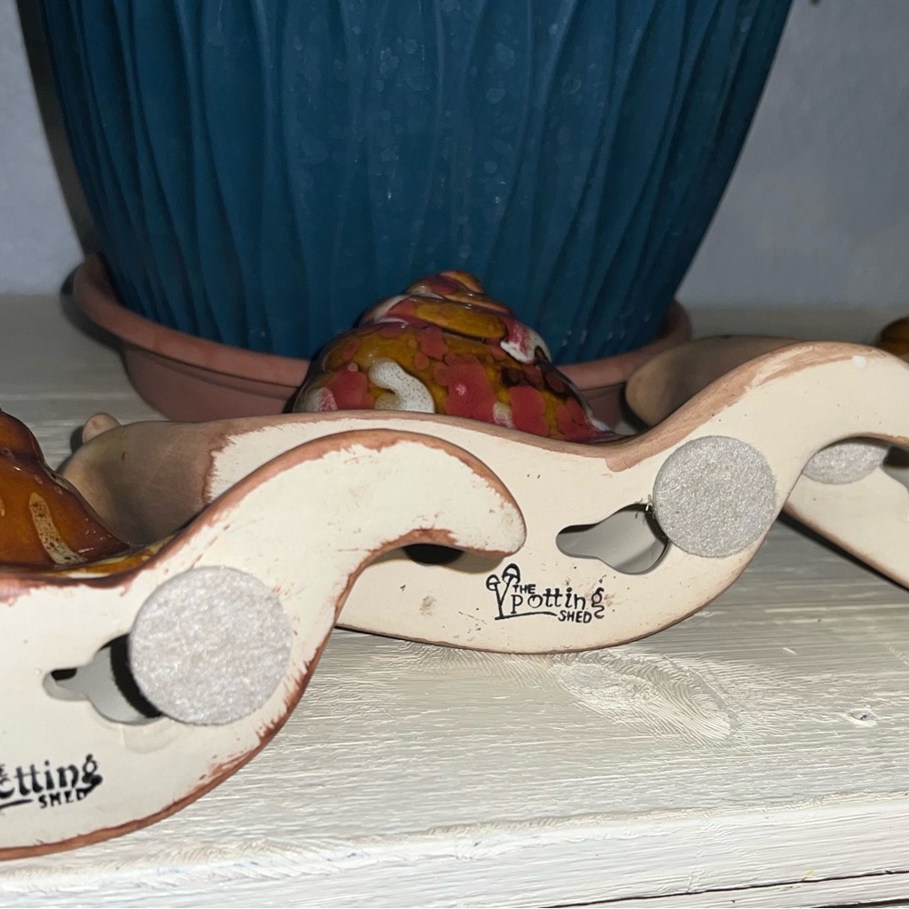 THE POTTING SHED SNAIL FIGURINES LOT OF 3 VTG CERAMIC GLAZED - Picture 8 of 8